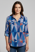 Sophie | Chic Geometric Long Sleeve Women's Blouse 0