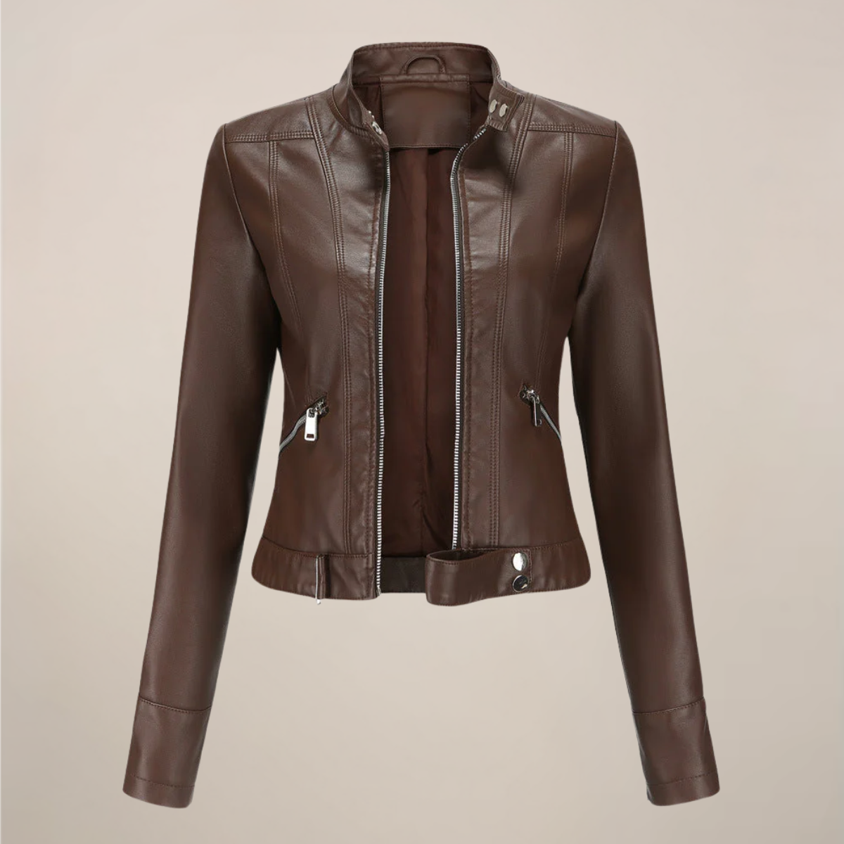 Sophie | Chic Tailored Faux Leather Jacket for Women 2
