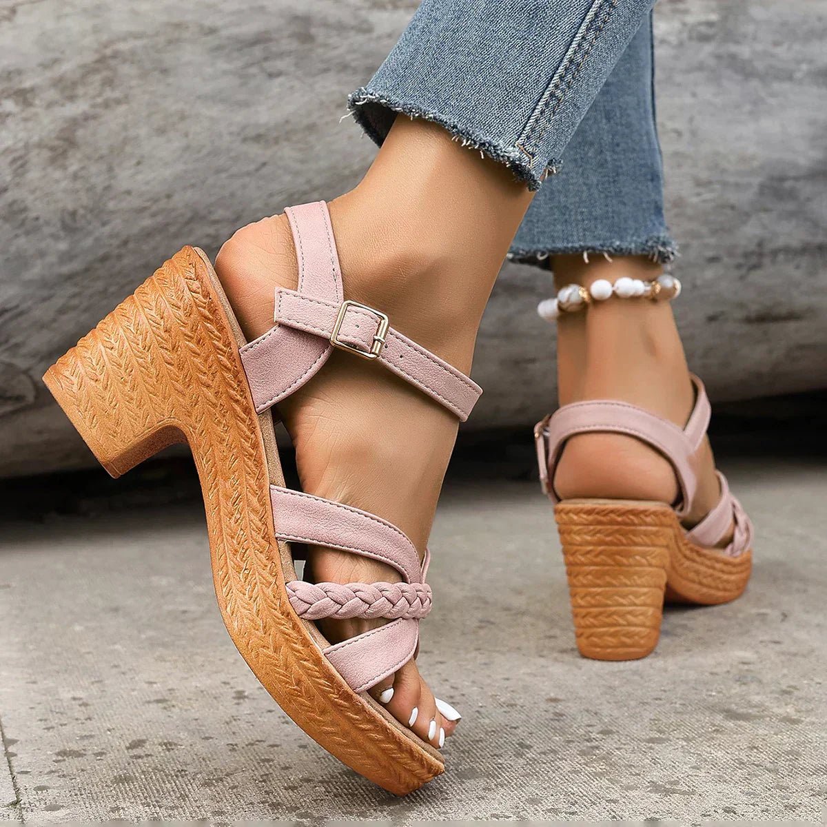 Sophie | Elegant Braided Strappy Platform Sandal 3