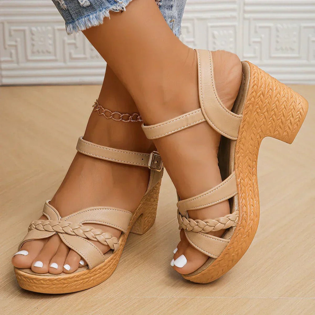 Sophie | Elegant Braided Strappy Platform Sandal 4