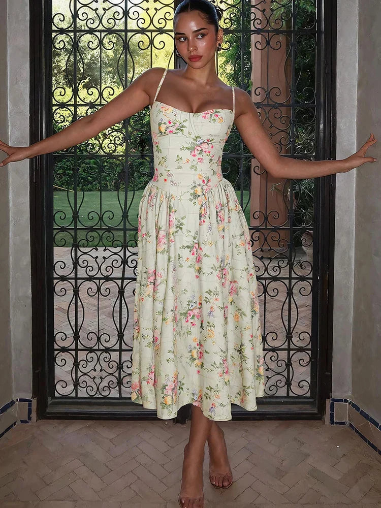 Sophie | Elegant Floral Summer Midi Dress for Wedding Guests 3