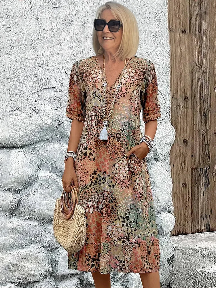 Sophie | Elegant Printed A-Line Women's Summer Dress 4