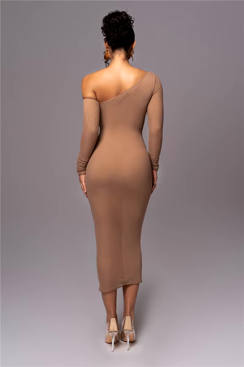 Sophie | Elegant Ruched One-Shoulder Midi Dress for Wedding Guests 1