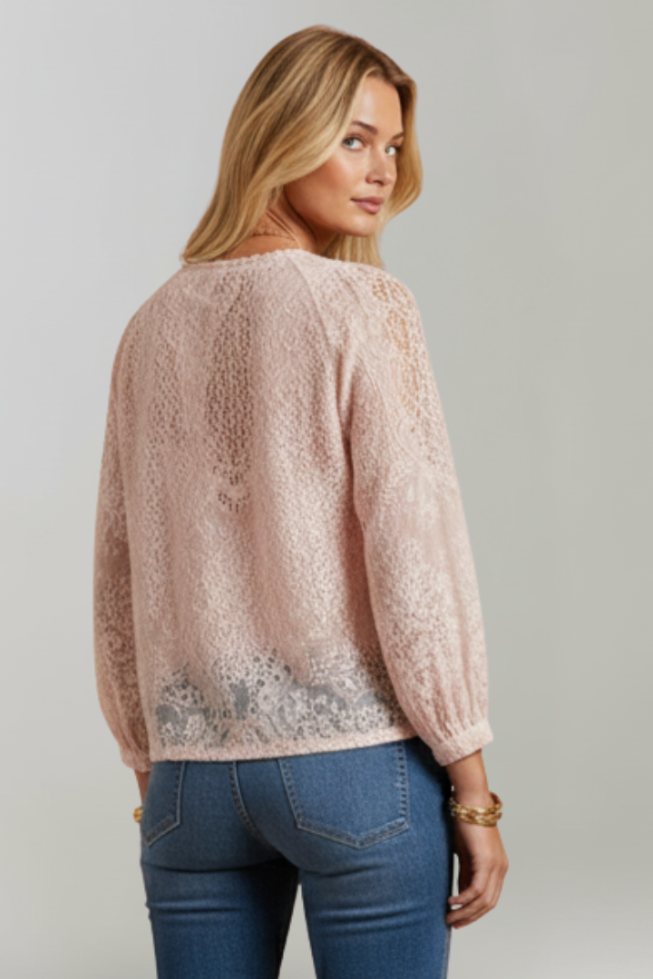 Sophie | Elegant Sheer Long Sleeve White Blouse for Women 3