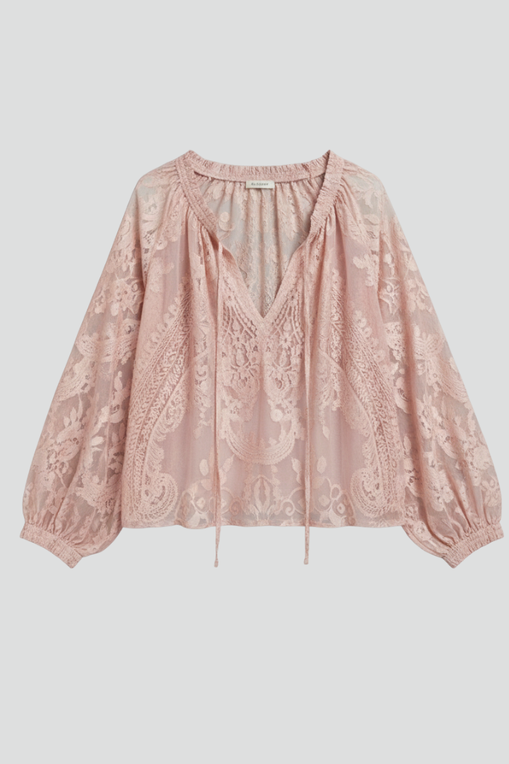 Sophie | Elegant Sheer Long Sleeve White Blouse for Women 7
