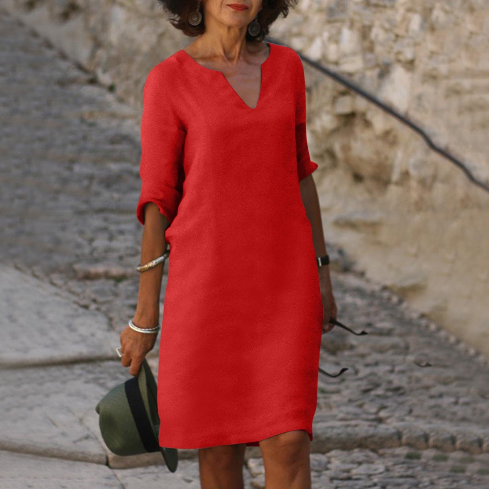 Sophie | Flattering Breezy Womens Summer Dress with 3/4 Sleeves 1