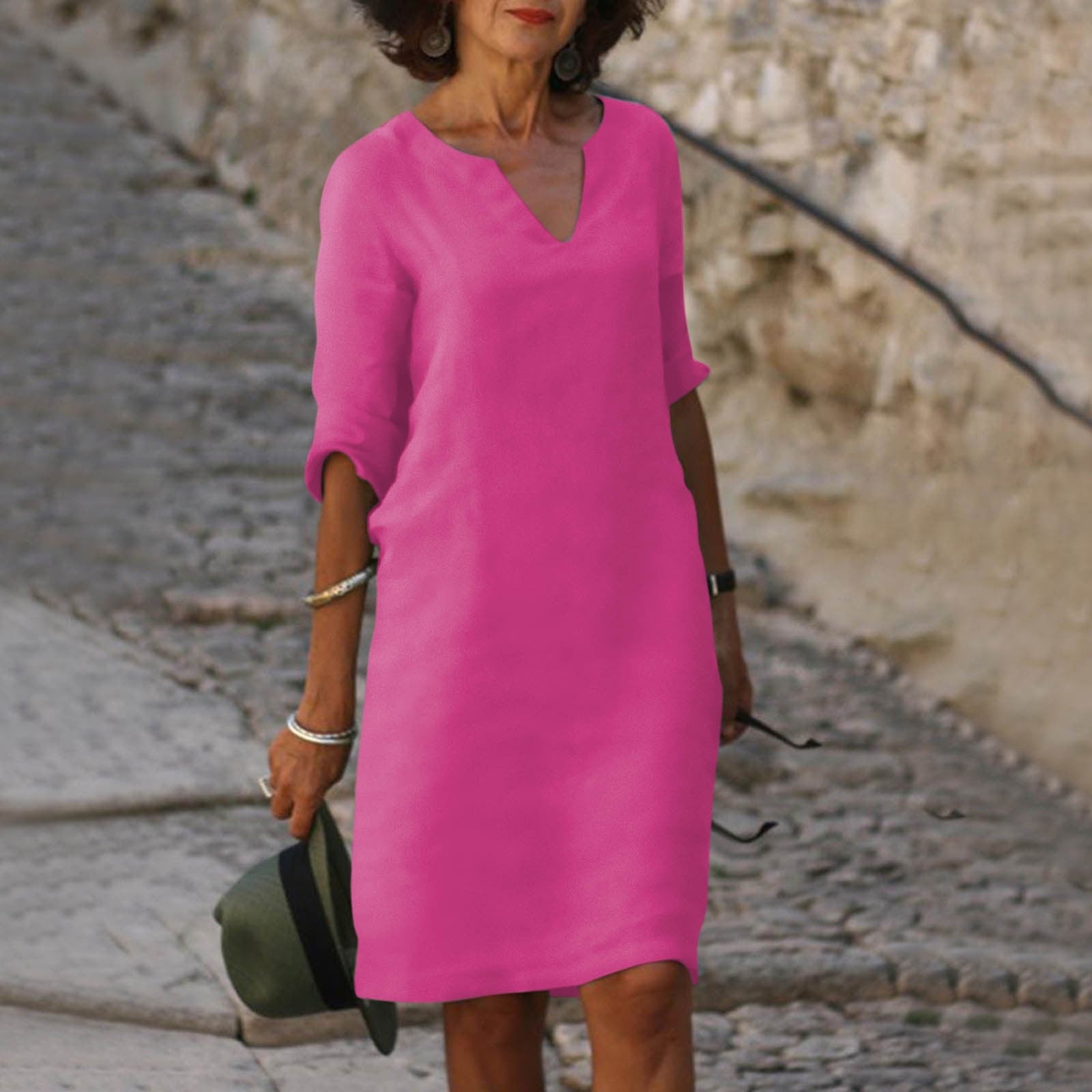 Sophie | Flattering Breezy Womens Summer Dress with 3/4 Sleeves 10