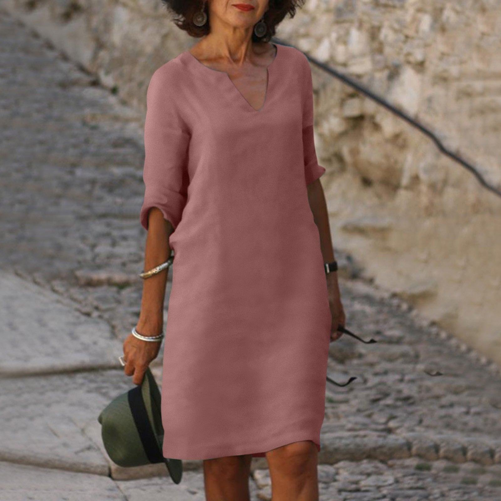 Sophie | Flattering Breezy Womens Summer Dress with 3/4 Sleeves 5