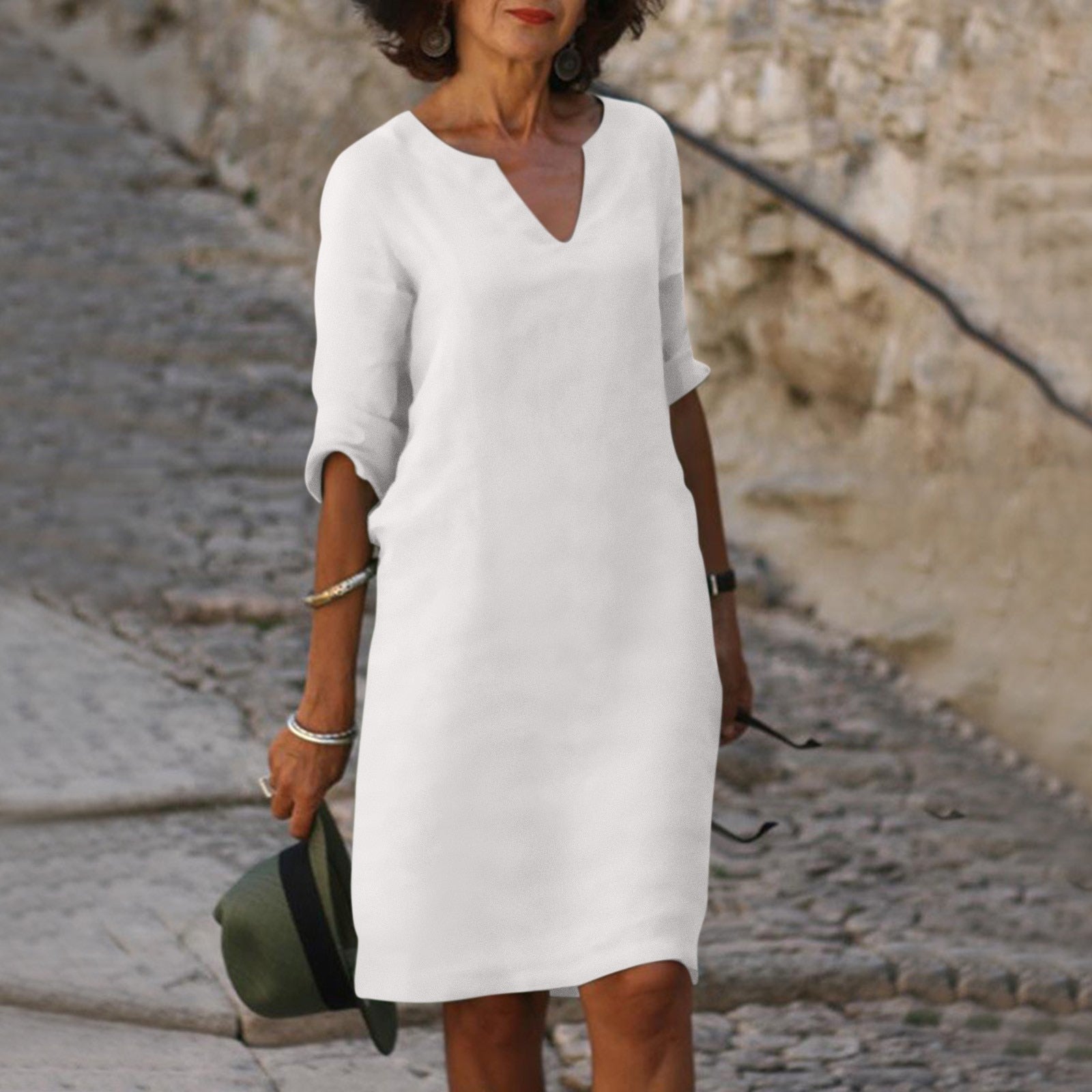 Sophie | Flattering Breezy Womens Summer Dress with 3/4 Sleeves 7