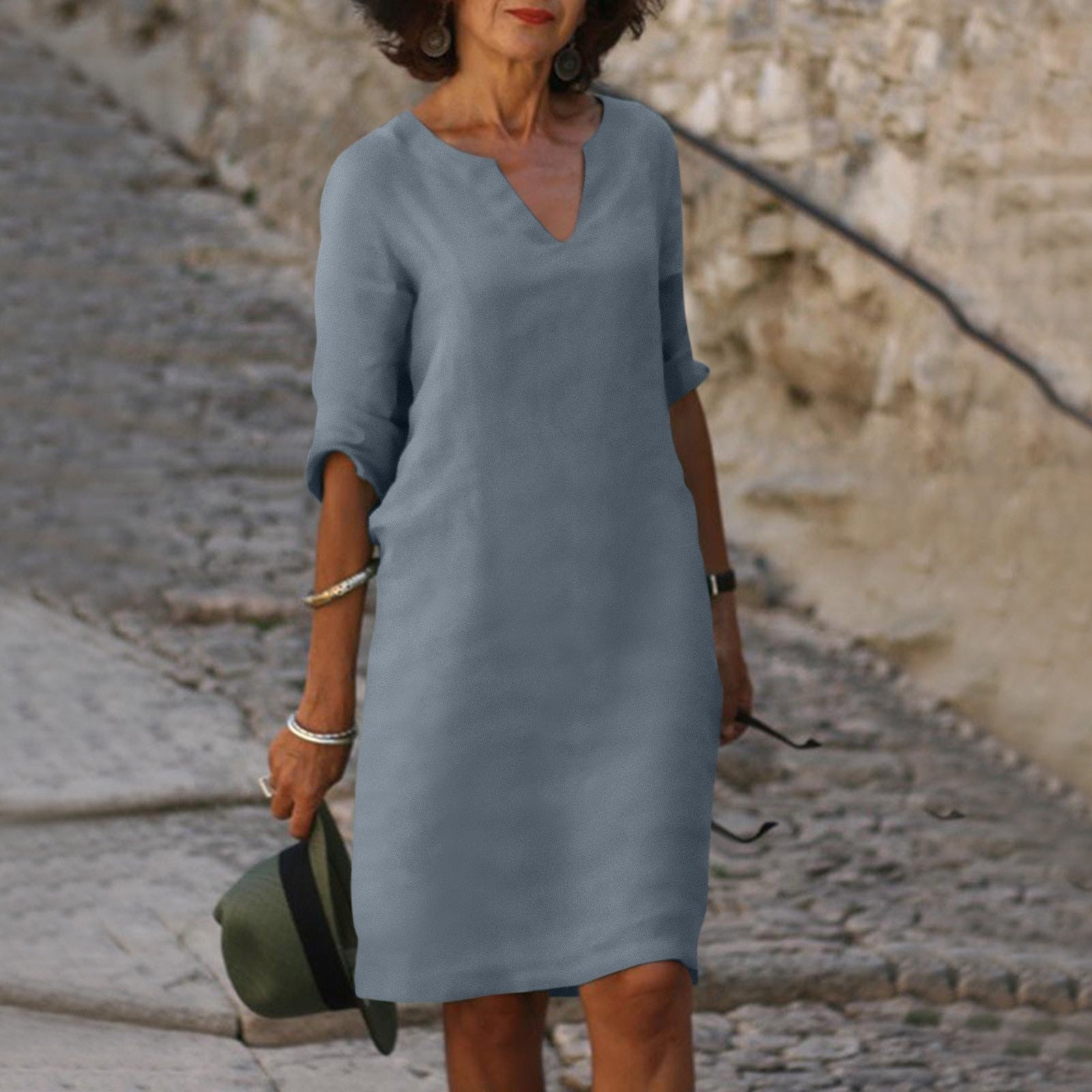 Sophie | Flattering Breezy Womens Summer Dress with 3/4 Sleeves 9