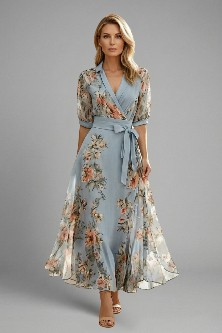 Sophie | Floral Midi Summer Dress for Wedding Guests 0