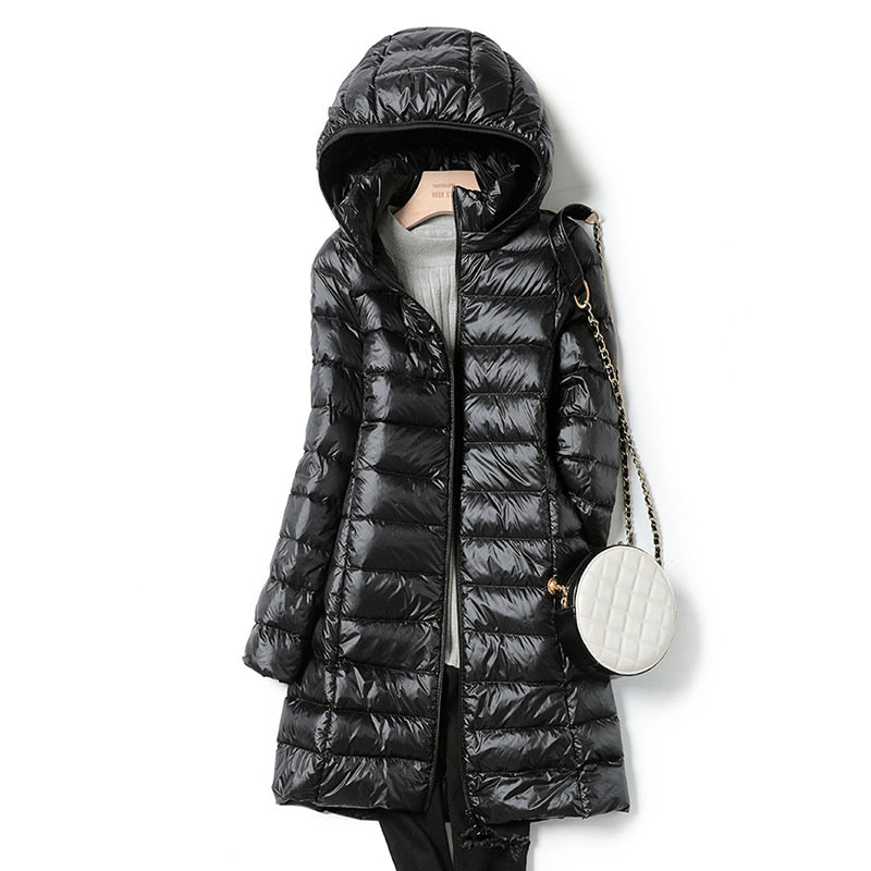Sophie | Stylish Longline Black Puffer Jacket for Women 2