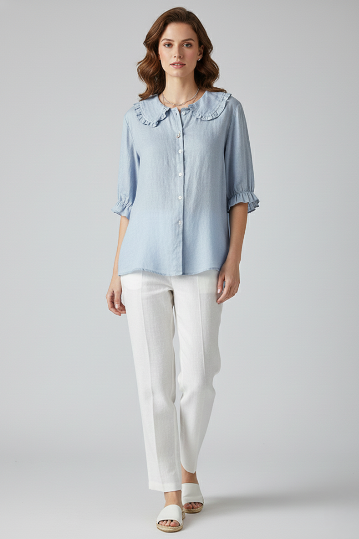 Sophie | Vintage Ruffled Collar Blouse 0