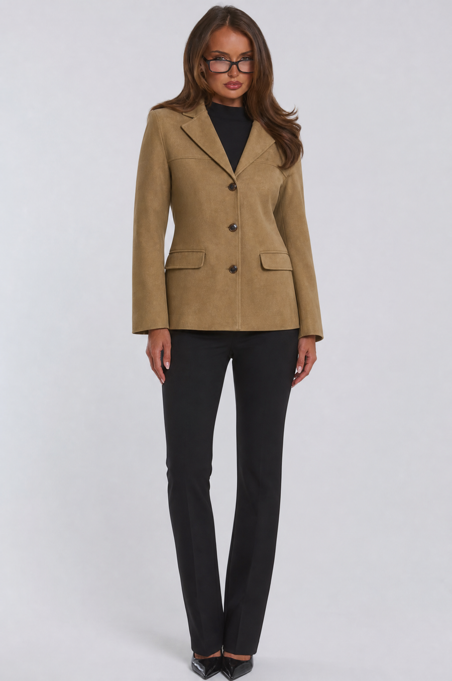 Mason vintage faux suede blazer, 100% polyester – product photo 3