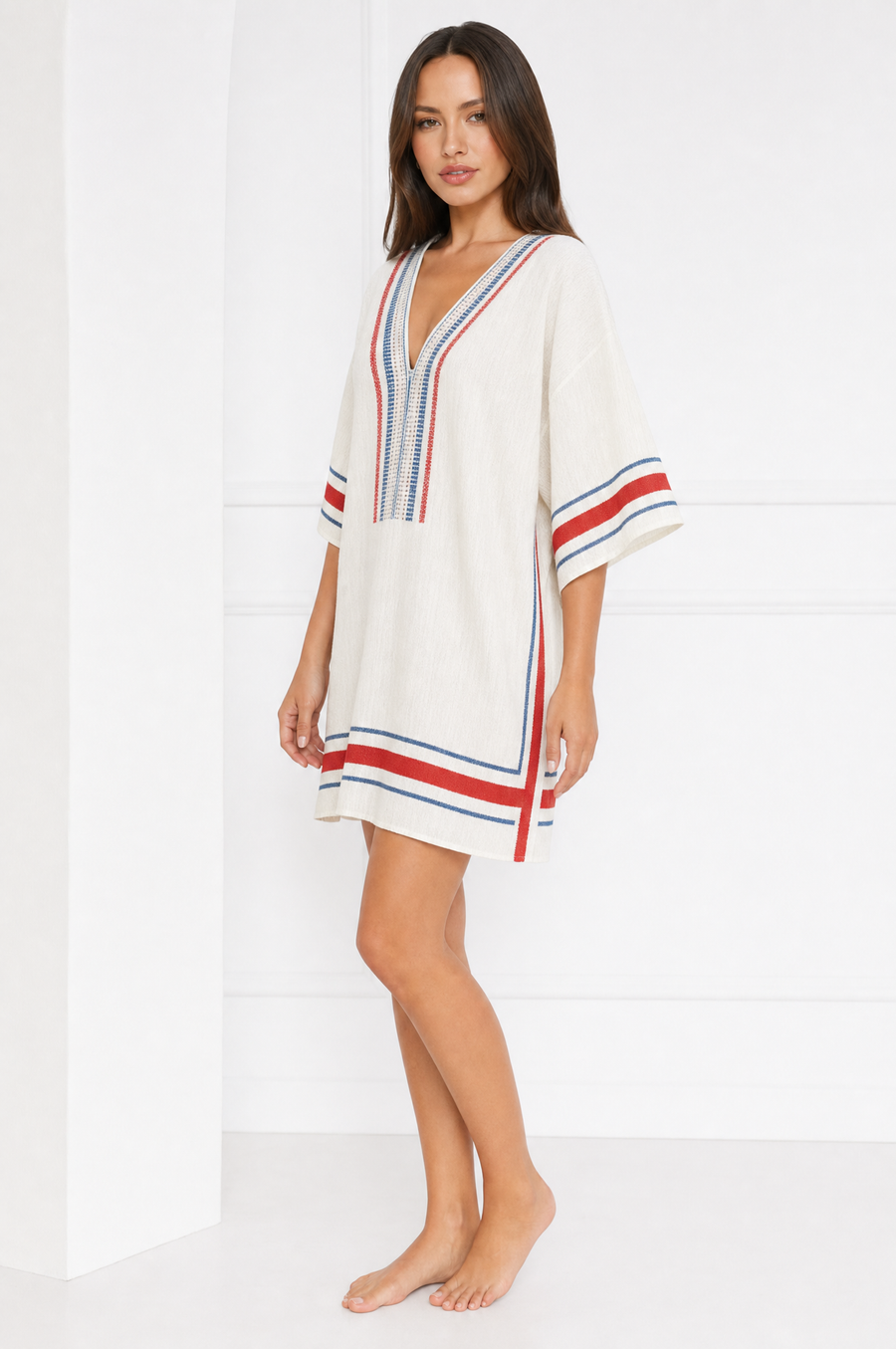 Emma striped summer dress for women – product photo 2