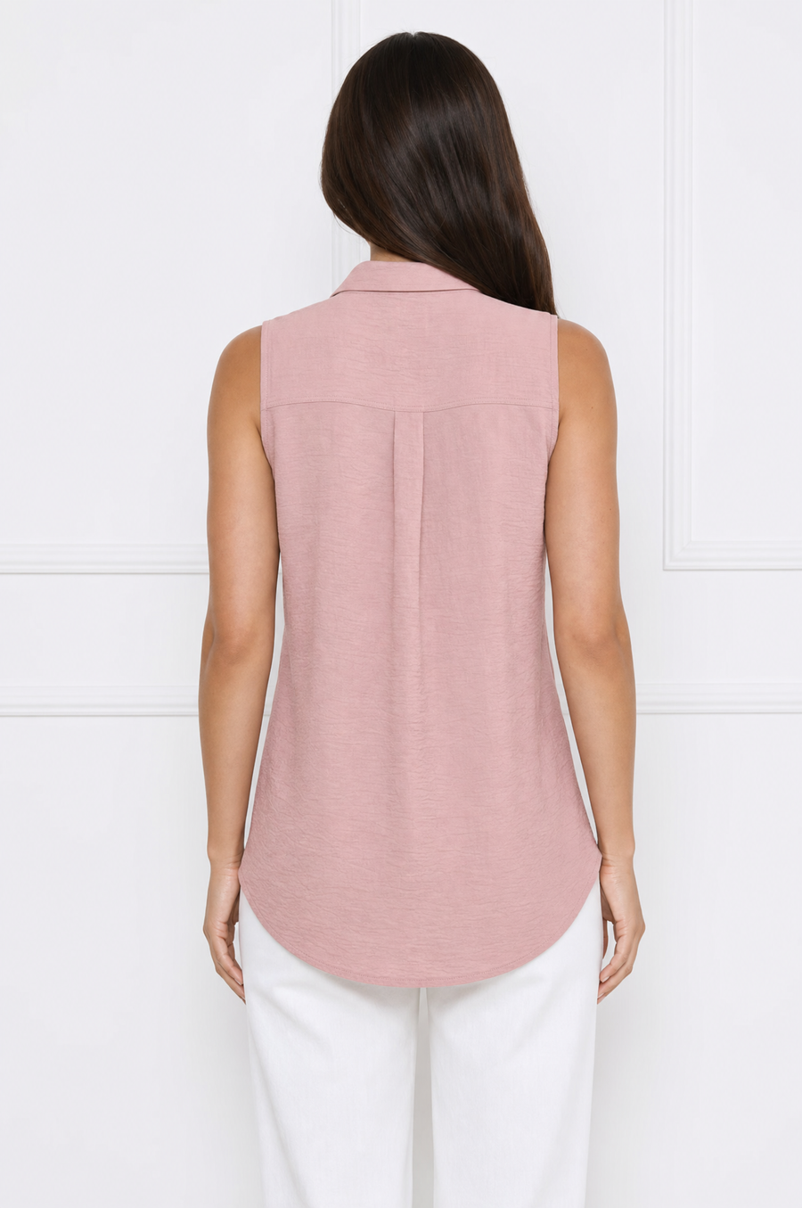 Mia elegant casual sleeveless tunic blouse – product photo 3