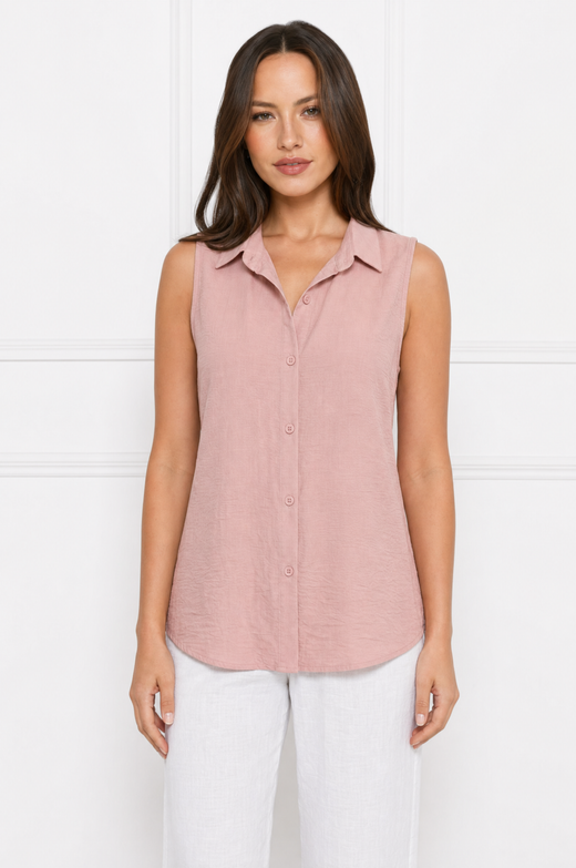 Mia elegant casual sleeveless tunic blouse – product photo 1