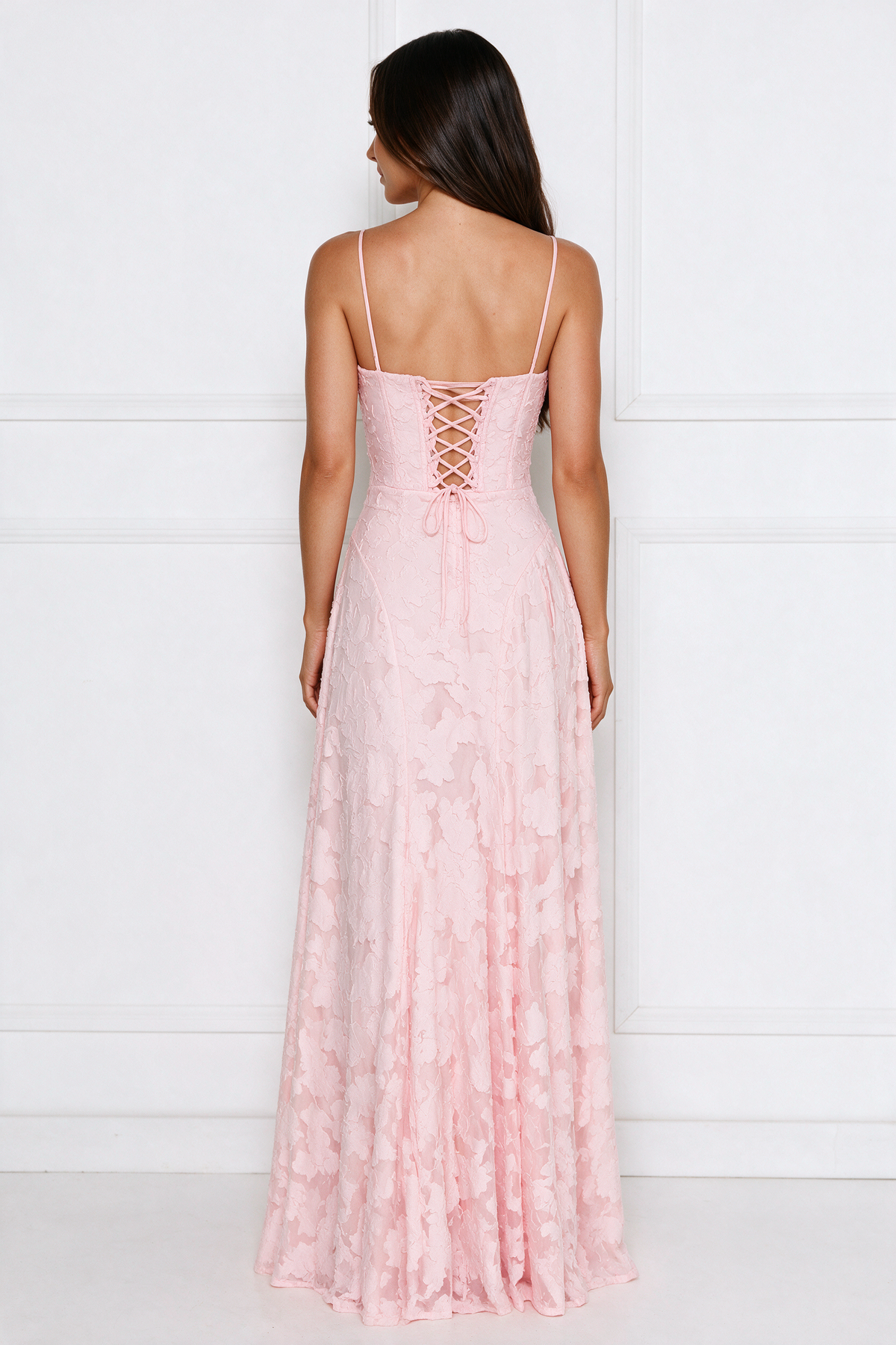 Mia floral lace corset maxi dress – product photo 3